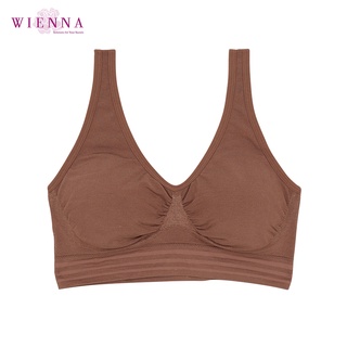 WIENNA BRA  DB35102 ชุดชั้นในเวียนนา เสื้อชั้นใน ไม่มีโครง แบบสวมหัว สีนู๊ด สีน้ำตาล