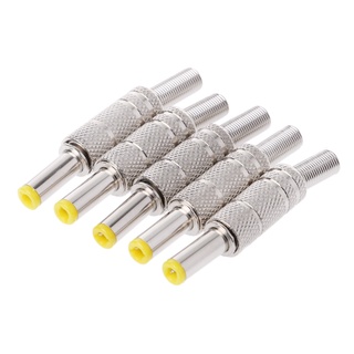 R* 5 ชิ้น 5.5X2.1 มม. Dc Power Male Plug แจ็คอะแดปเตอร์เชื่อมต่อกับหัวเหลือง