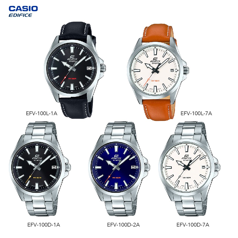 Casio Edifice นาฬิกาข้อมือผู้ชาย รุ่น EFV-100 EFV-100D EFV-140L (EFV-100D-1A,EFV-100D-2A,EFV-100D-7A