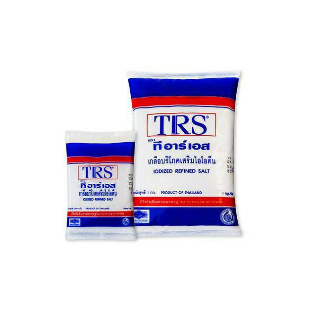 เกลือเสริมไอโอดีน ตรา Trs ถุงเล็กน้ำหนัก 200 กรัม แพ็ค 12 ถุง