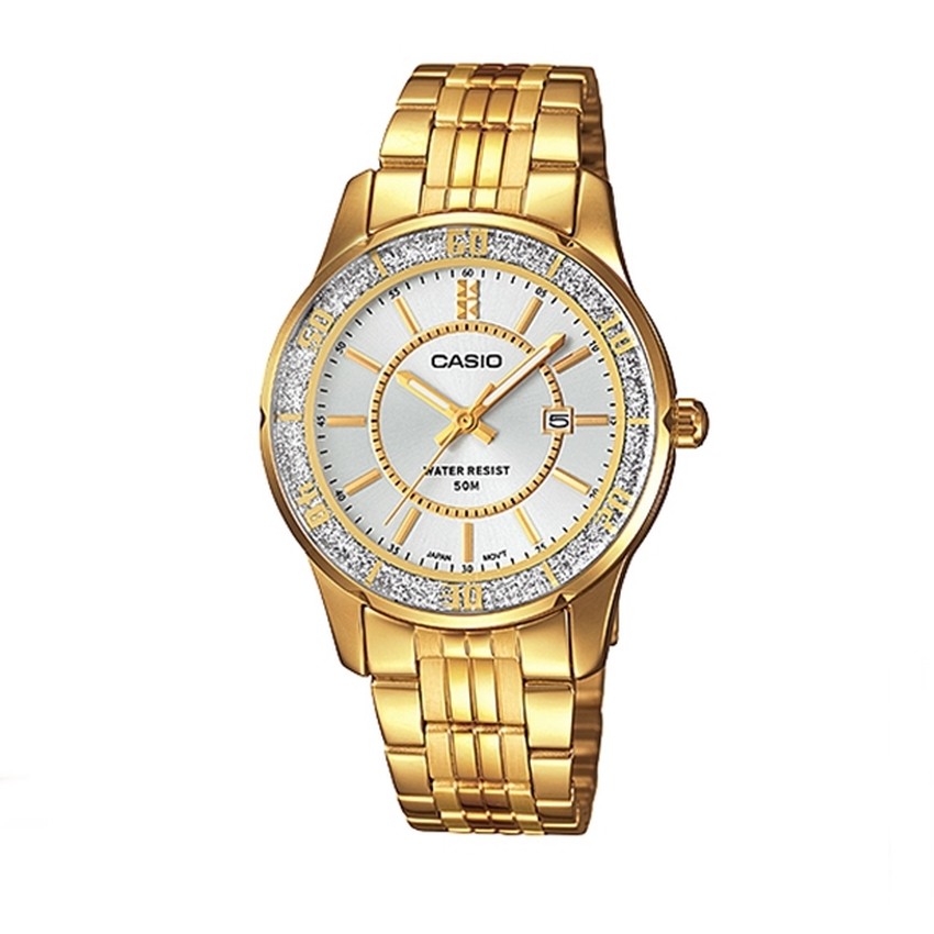 Casio Standard นาฬิกาข้อมือผู้หญิง สายสเตนเลส สีทอง รุ่น LTP-1358G-7A