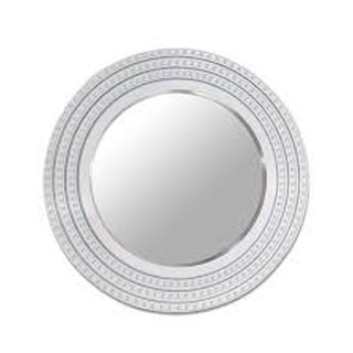  กระจกกรอบพลาสติกทรงกลม รุ่น ZBM-M-5555H ขนาด 55 x 55 x 3.5 ซม. สีขาว HOME Glass Round Plastic Frame ZBM-M-5555H Size 55