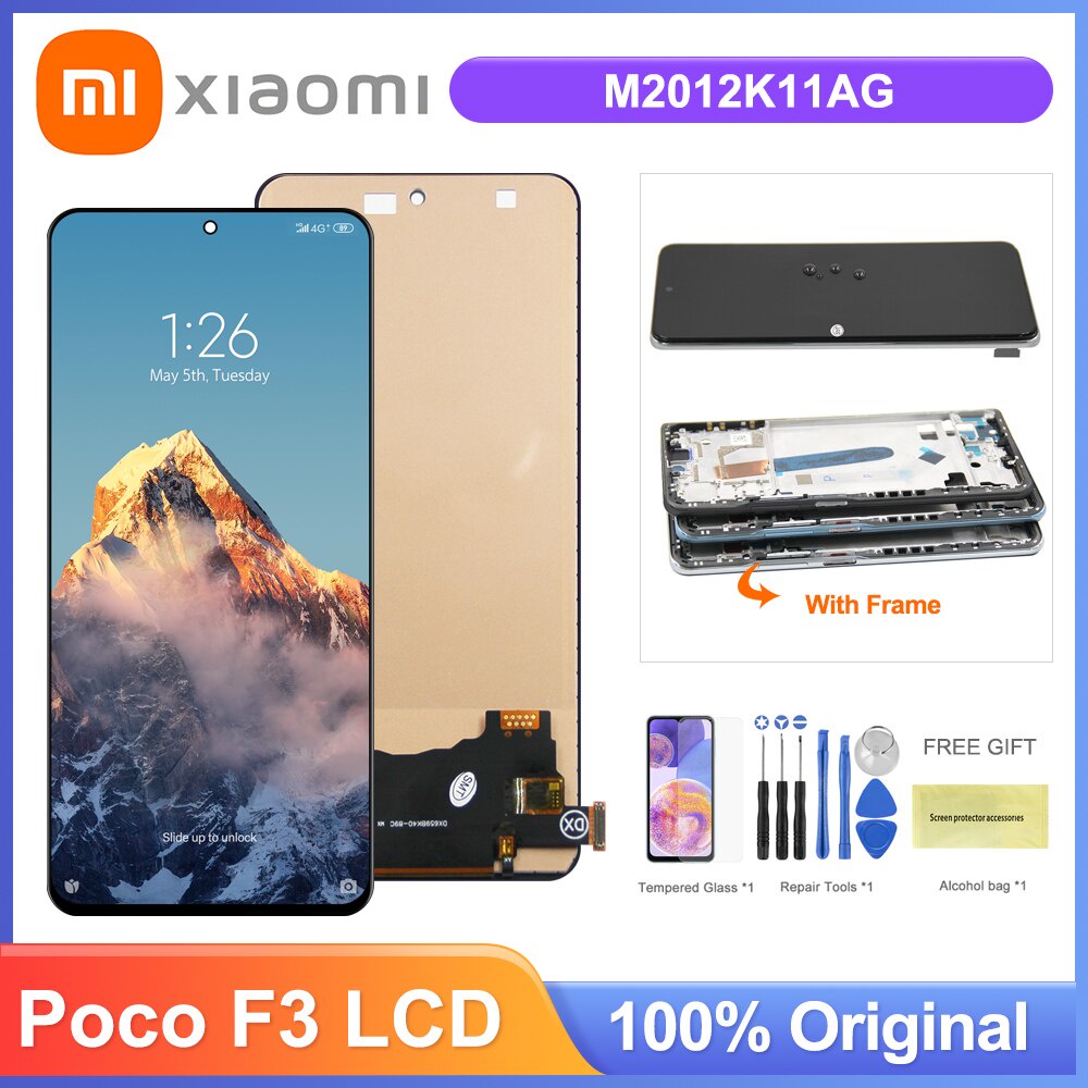 อะไหล่หน้าจอสัมผัส Lcd 100% สําหรับ Xiaomi Poco F3 M2012K11AG Pocophone F3