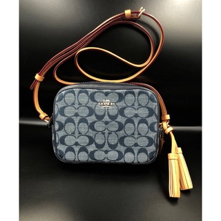 Coach Mini Camera Bag In Signature Chambray