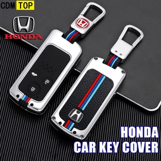 เคสกุญแจรีโมทรถยนต์ แบบหนัง พร้อมพวงกุญแจ สําหรับ Honda CRV CRZ Insight Jazz FLIP Key