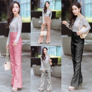 TT 8001 Jumpsuit ชุดจั้มสูทต่อลูกไม้ โทนสีพื้นเรียบๆ Jumpsuit Lace-up jumpsuit. simple color tones