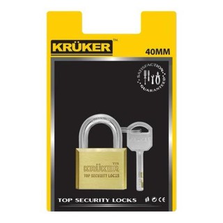 กุญแจคล้อง กุญแจลูกปืน กุญแจล็อค ครูเกอร์ ทองเหลือง Kruker 743-0 40 mm BR. x 1 อัน