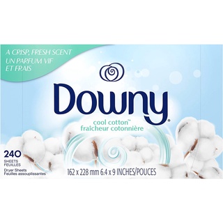 Downy แผ่นหอมปรับผ้านุ่ม Fabric Softener Dryer Sheets, Cool Cotton, 240 Count