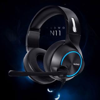 【Original ) Nubwo N 11 ชุดหูฟังเล่นเกมแบบมีสาย 7 . 1 Surround Stereo พร้อมไมโครโฟนสําหรับ Xbox Ps 4 Pc Game