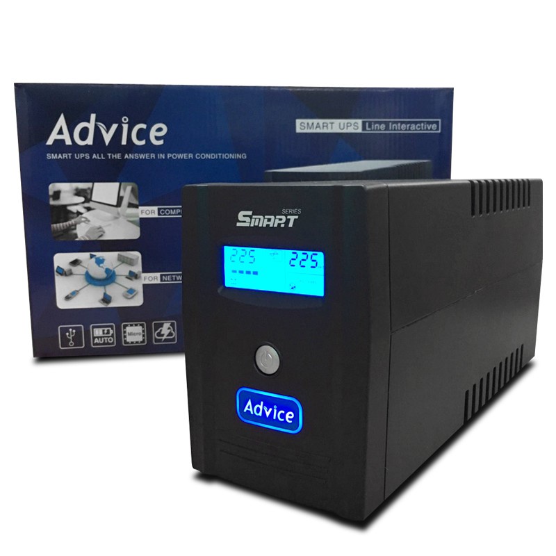 Advice Ups รุ่น Smart ( 500Watt-1000Va )เครื่องสำรองไฟ แบตเตอร์รี่ Ups  Betterry Ups | Shopee Thailand