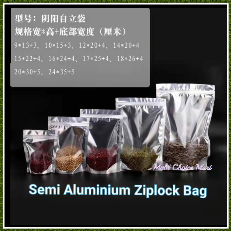 Ziplock กึ่งอลูมิเนียม 50 ชิ้น / Plastik Kerpek Jajan / กระเป๋า Goodies / ถุงพลาสติก สารส้ม / ถุงซิป
