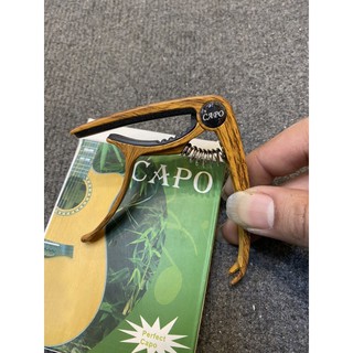 คาโป้กีต้าร์โปร่ง ลายไม้ วัสดุเหล็กผสมดีบุก แข็งแรง ทนทาน สป…