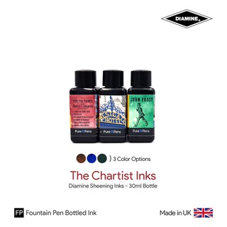 「Diamine × Pure Pens」"The Chartists" 30ml Sheening Ink - หมึกปากกาหมึกซึม ชุดเดอะชาร์ติสต์