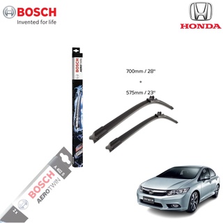 Bosch ใบปัดน้ำฝน Honda Civic FB ปี 2012-2015 ขนาด 28/23 นิ้ว (กิ๊บล็อคตรงรุ่น) รุ่น Aerotwin ใบปัดน้ำฝน บอช /A 402 S