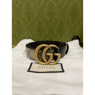 🦋สินค้าพร้อมส่ง🦋  New🤍Gucci GG belt with Double G buckle 3 cm.  Black color Size  80 &amp; 85 cm. สวย เรียบ หรู ราคาดีมากก