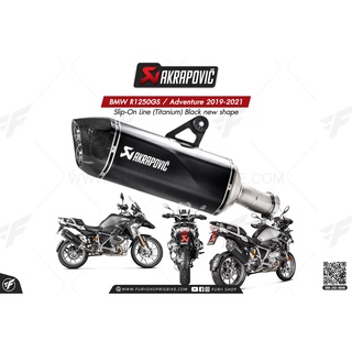 ท่อแต่ง Akrapovic Exhaust Slip-On Line (Titanium) Black new shape BMW R1250GS / Adventure 2019-2021