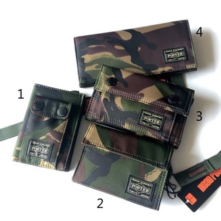 Yoshida Porter กระเป๋าสตางค์ ใบสั้น ลายพราง Velcro Jungle Camo