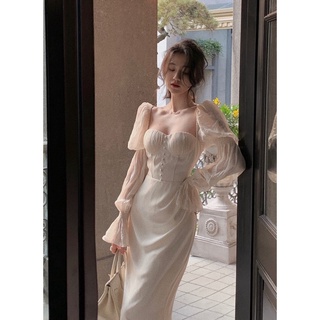 พรี Ruk White Dress มีซับใน ทรงสวย