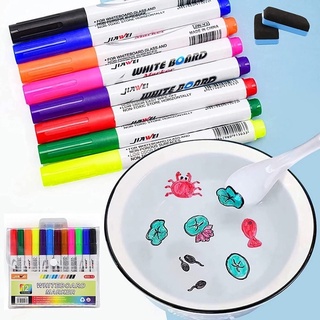 ปากกาไวท์บอร์ด วาดภาพระบายสีน้ํา 12 สี ของเล่นเสริมการเรียนรู้เด็ก