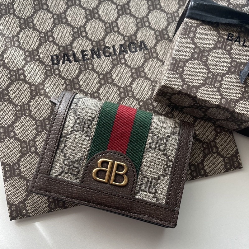 💥สอบถามstockก่อนกดสั่ง💥 Balenciaga x Gucci wallet mini ใส่แบงค์พันยาวได้ กระเป๋าสตางค์ บาเลนเซียก้า กุชชี่ ของแท้