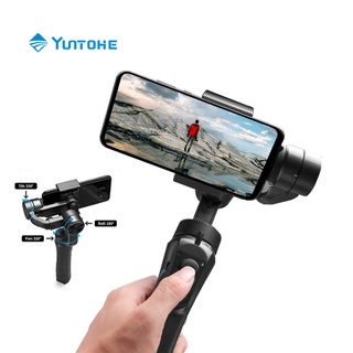 YUNTOHE Selfie Stick โทรศัพท์ Gimbal สำหรับสมาร์ทโฟน Handheld Stabilizer ไม้กันสั่นสำหรับสมาร์ทโฟน ดีไซน์พับเก็บได้