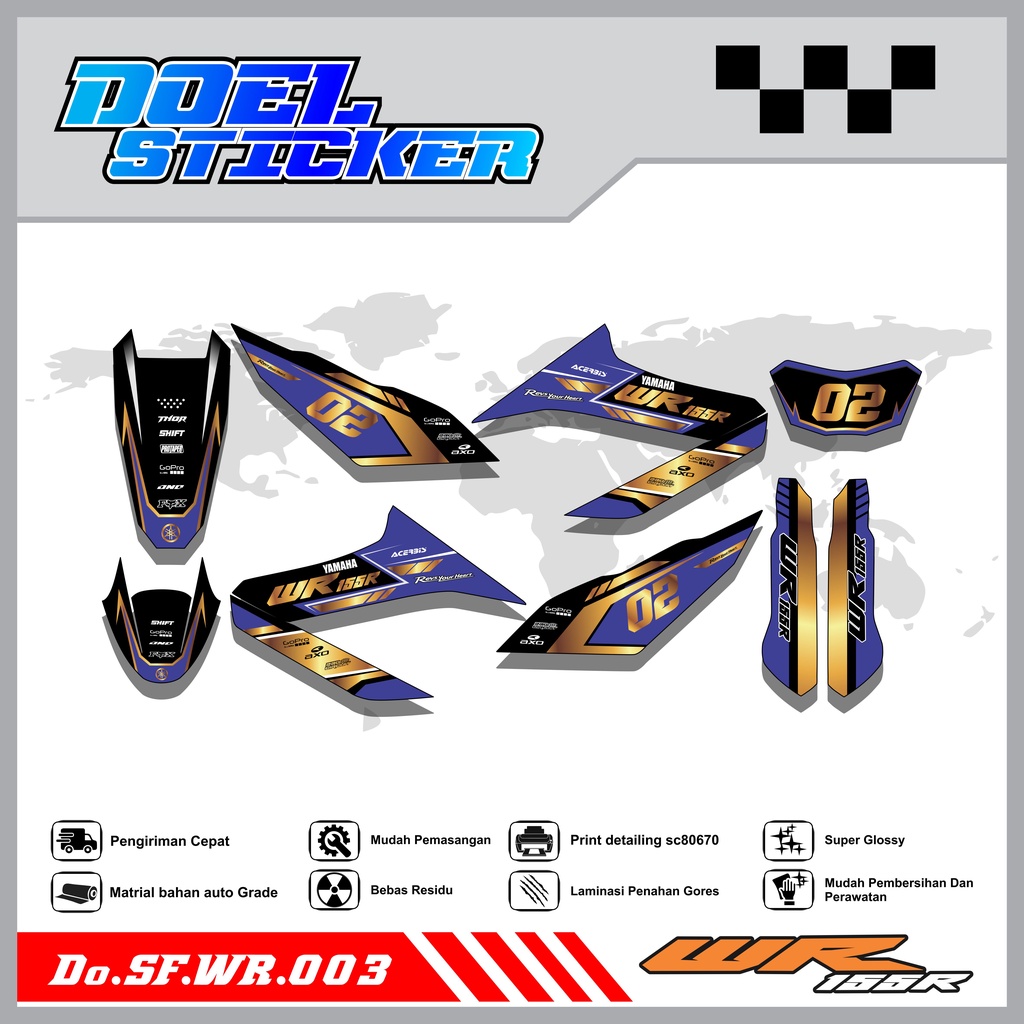 สติ๊กเกอร์ STRIPING WR 155 - สติ๊กเกอร์ STRIPING LIST Variation HOLOGRAM, CROME WR 155 DOEL 003