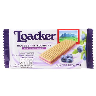 ล็อคเกอร์เวเฟอร์บลูเบอร์รี่โยเกิร์ต 37.5กรัม Loacker Wafer Blueberry Yogurt 37.5g.