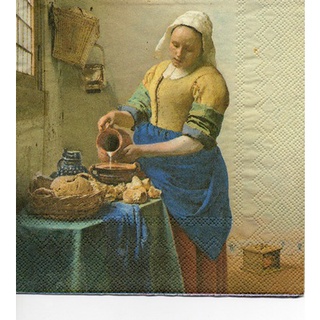 Pladao Napkin ภาพ Lifestyle The Milkmaid กระดาษ แนพกิ้น สำหรับงานศิลปะ เดคูพาจ decoupage ขนาด L 33x33