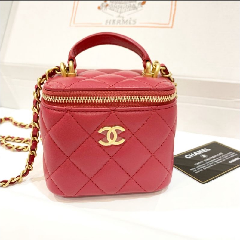 Chanel Vanity with handle Holo 31 สี pink