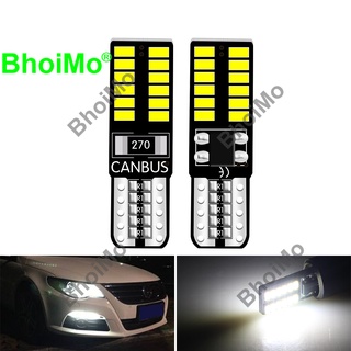 Bhoimo หลอดไฟ Led 24Smd T10 W5W 194 ประหยัดพลังงานสําหรับติดป้ายทะเบียนรถยนต์รถมอเตอร์ไซค์สีขาว 6000K