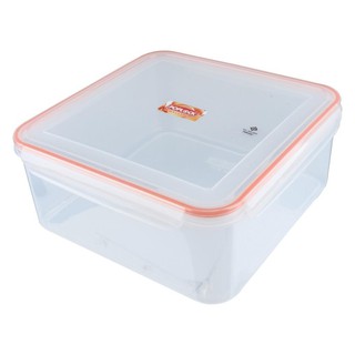 กล่องเก็บอาหาร กล่องใส่อาหาร กล่องอาหารเหลี่ยม POPLOCK 9147 7.4 ลิตร สีส้มFOOD CONTAINER POP LOCK 9147 7.4L ORANGE