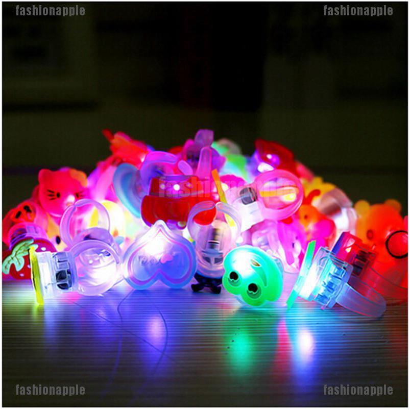 แหวนไฟกระพริบ LED น่ารัก สําหรับเด็ก 10 ชิ้น/ล็อต