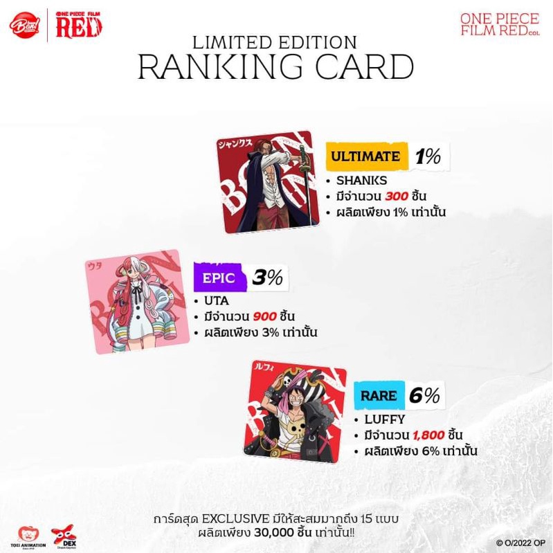 onepice Limited Rdition Ranking Card - onepiceshopna - ThaiPick