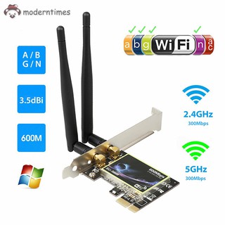 Mt Dual Band 2 . 4 G / 5 G Pci - E Wifi อะแดปเตอร์การ์ดไร้สาย 600 Mbps สําหรับเดสก์ท็อปคอมพิวเตอร์