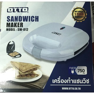 67aav ขายดีพร้อมส่งOTTO เครื่องทำแซนวิช ทำได้ครั้งละ 4 แผ่น  กำลังไฟ 750 วัตต์ รุ่น SW-012