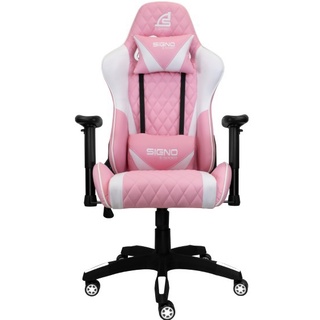 เก้าอี้ เกมมิ่ง SIGNO E-SPORT รุ่น GC-203 PINK / WHITE ปรับเอนนอนได้ ฟรีขนส่ง