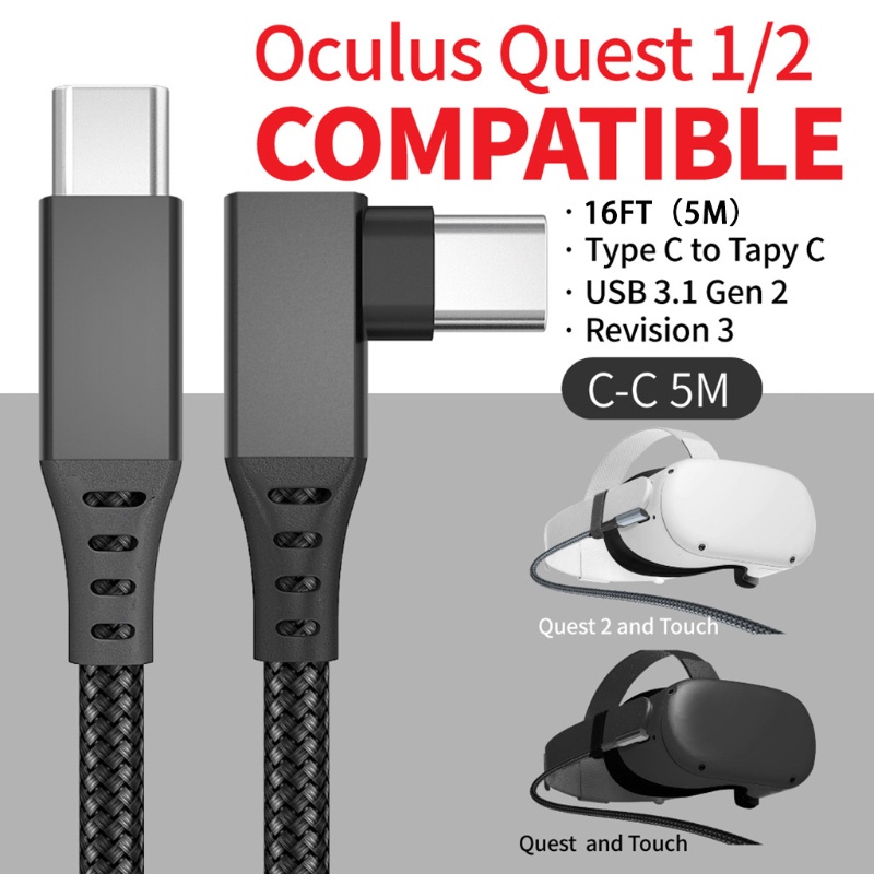NERV5M 6ft VR Link Cable USB C Cable Oculus Quest 2 High Speed Data Transfer Fast Charging Cable #8
