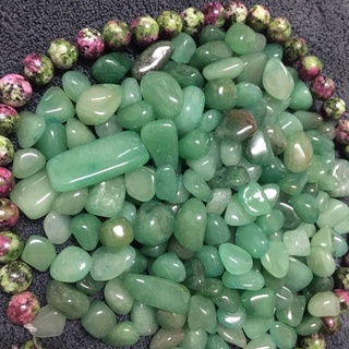 หยกเงา (Aventurine) 💎 100-500กรัม  8-12 มิล พร็อพถ่ายรูป หินเครื่องประดับ แต่งตู้ปลา แต่งต้นไม้ หินใส่น้ำพุ วัตถุมงคล