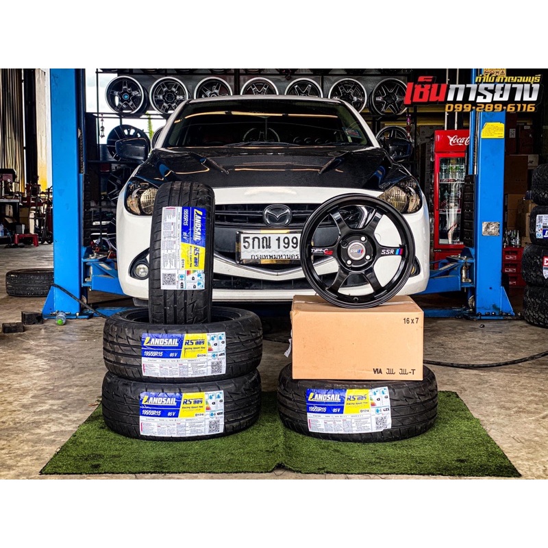 ล้อแม็กซ์ SSR TypeC RS สีดำเงา ขอบ15” พร้อมยาง 195/50R15 ,195/55R15 ปี24