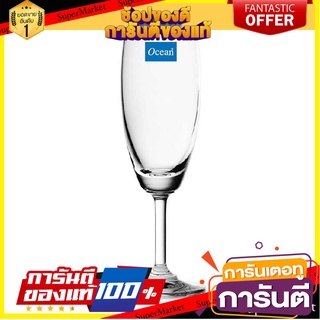 🎯BEST🎯  โอเชี่ยน แก้วแชมเปญ รุ่น CLASSIC FLUTE ขนาด 185 มล. 7 ออนซ์ แพ็ค 6 ใบ Ocean Champagne Glass FLUTE 185 ml. 🛺💨