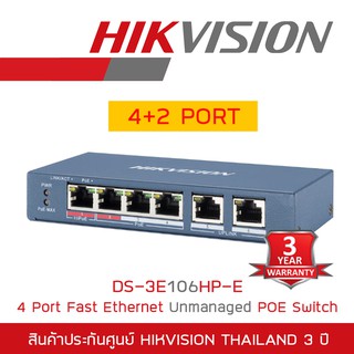 HIKVISION DS-3E0106HP-E 4 Port Fast Ethernet Unmanaged POE Switch BY BILLIONAIRE SECURETECH