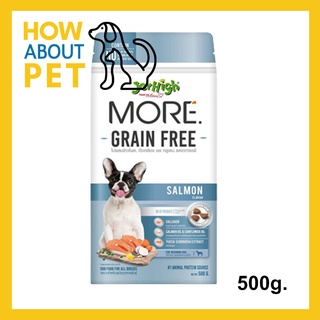 อาหารสุนัข Jerhigh More Grain Free เม็ดกรอบ รสปลาแซลมอน500กรัม (1ถุง)Jerhigh More Grain Free Salmon Flavor 500g. (1 bag)