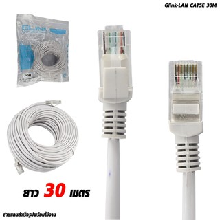 สายแลน Glink Cable CAT5 เข้าหัวสำเร็จรูป  30  เมตร พร้อมใช้งาน เมตรละ 7 บาท