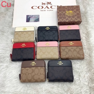 🔥Coach กระเป๋าสตางค์ใบสั้น งานแท้💯%พร้อมกล่อง ขนาดเล็กกระทัดรัด