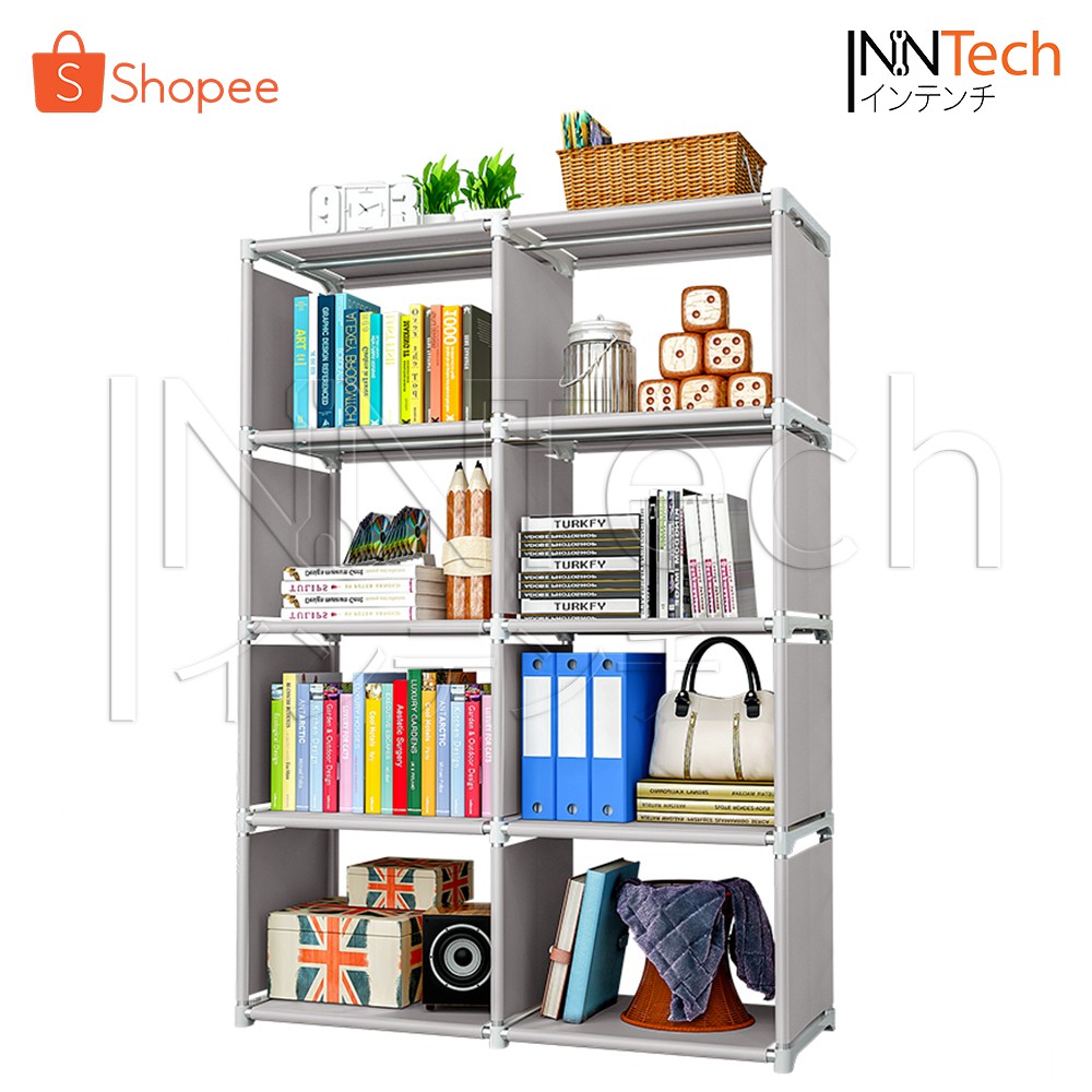InnHome ชั้นวางของ 5 ชั้น 8 ช่อง โครงเหล็ก ผ้ากันน้ำ กันฝุ่น ปรับเปลี่ยนรูปทรงได้ รองรับน้ำหนักได้ 80 kg