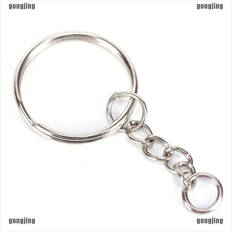 กงจิง❤50 ชิ้น 25 มม. ขัดเงา สีเงิน พวงกุญแจ แยก แหวน พวงกุญแจ โซ่สั้น - รูปที่ 7
