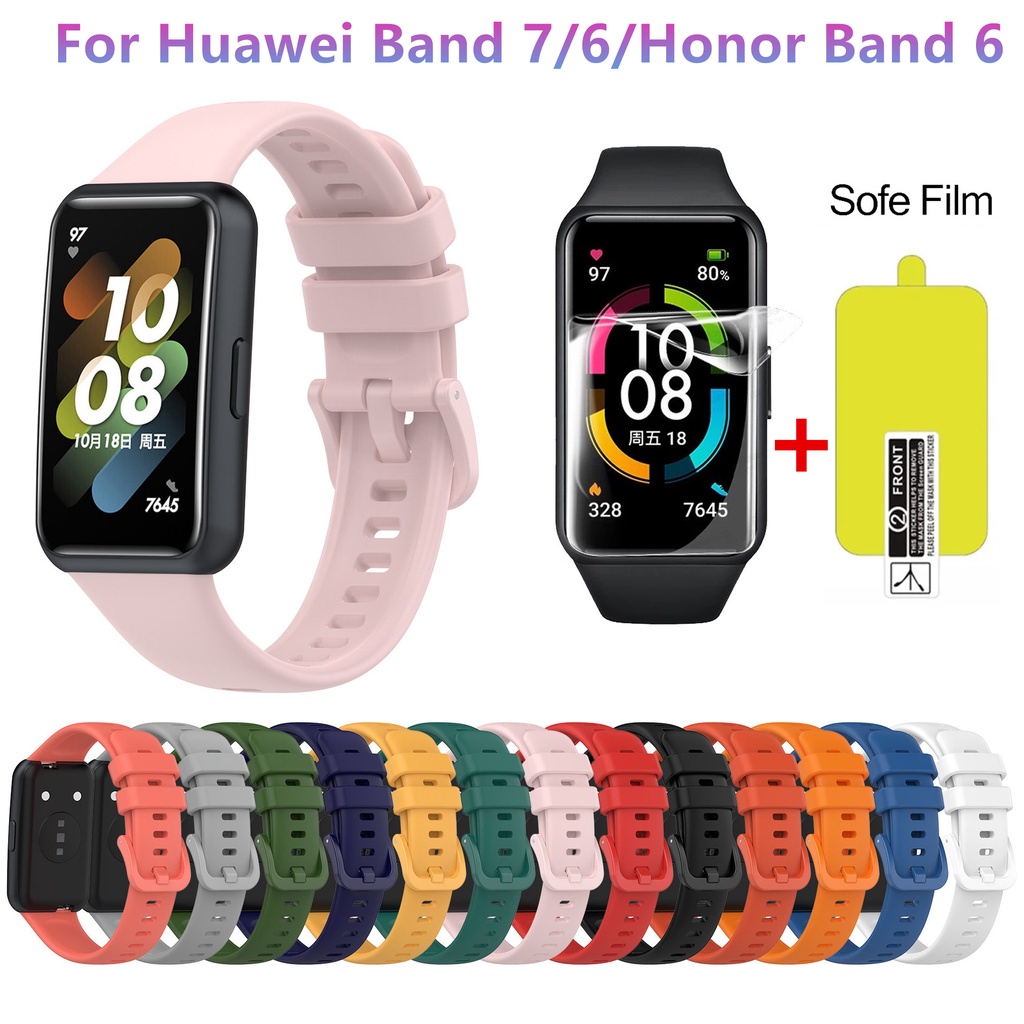 สายนาฬิกาข้อมือ ซิลิโคน ระบายอากาศ สําหรับ Huawei Band 6 7 Honor Band 6