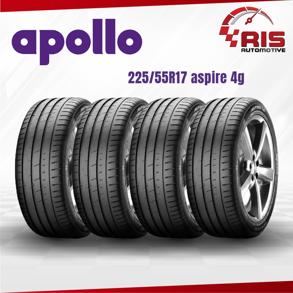 ยางรถยนต์ APOLLO 225/55R17 ASPIRE 4G 4เส้น (ยางใหม่ปี 20) แถมจุ๊บลม 4 ตัว