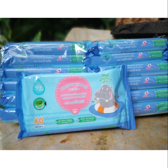 ผ้าเปียก happy hippo 12 ห่อ
