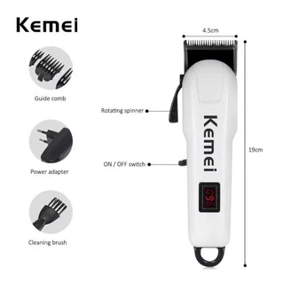 Kemei km809A ปัตตะเลี่ยนตัดผม ไร้สาย ใช้งานสะดวก แถมหวีลองที่ชาร์จในตัว ของแท้